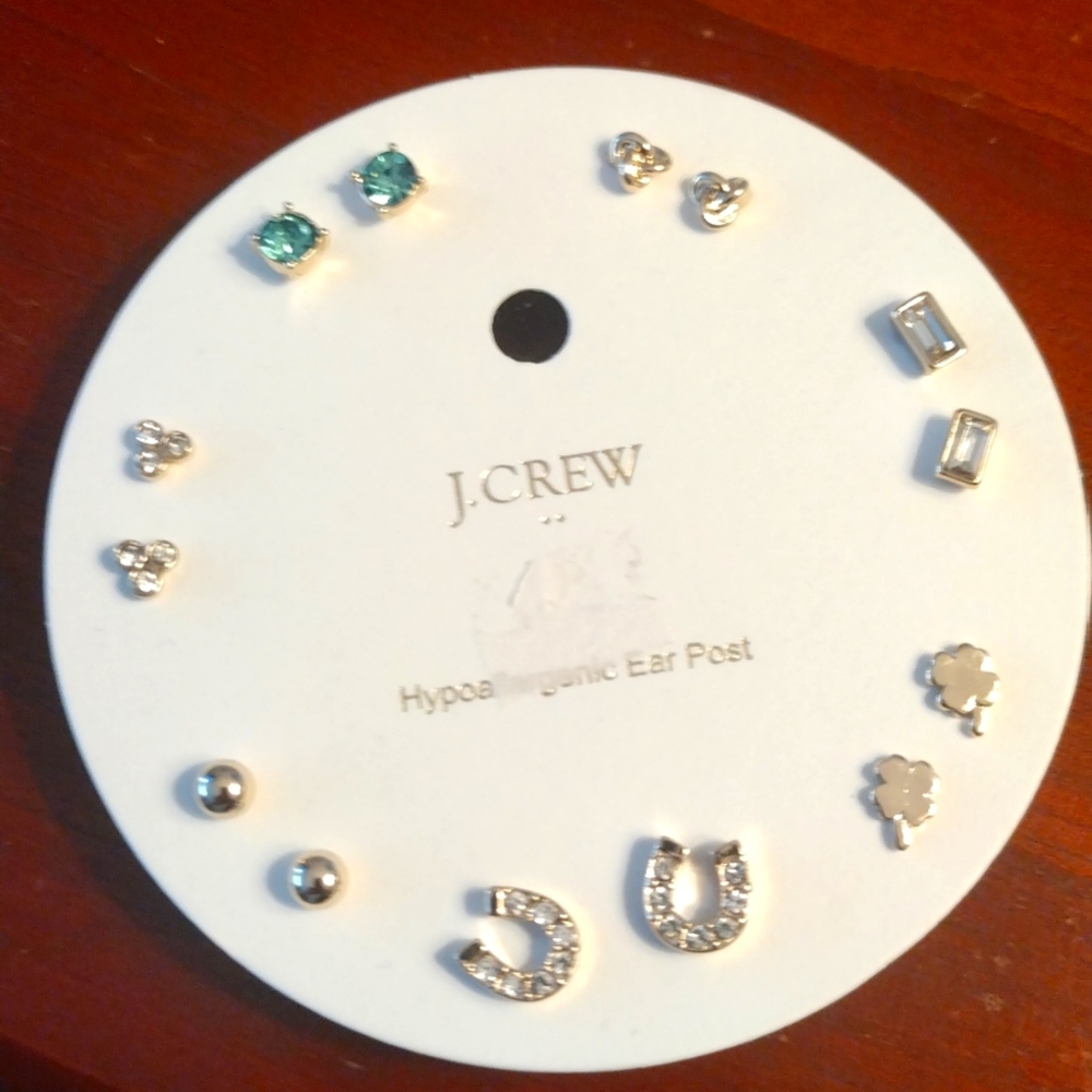 -J Crew women's or children's hypoallergenic ear post earrings 7 pair